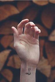 wrist cute little fox tattoo