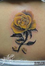 modello tatuaggio posteriore: modello tatuaggio rosa gialla posteriore