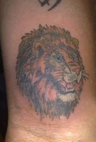 καρπός χρωματισμένο πρότυπο τατουάζ κεφάλι λιονταριού 95872 - μοτίβο τατουάζ βαθύ μοβ λοστό στον καρπό