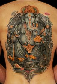 jongens terug stijlvolle Indiase olifant god tattoo foto