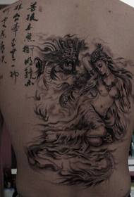ondoren Itzuli klasikoa zuri-beltzeko edertasun klasikoa eta dragoi tatuaje figura