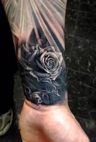 zápěstí jednoduché černé růže tetování vzor