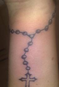 Katolika Black da Farin Rosary Wrist Tattoo Tsarin Haraji