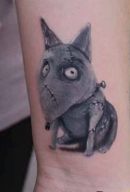 modello di tatuaggio cane raccapricciante di colore dei cartoni animati 96142 - polso unicorno di colore dei cartoni animati con motivo a tatuaggio rosa