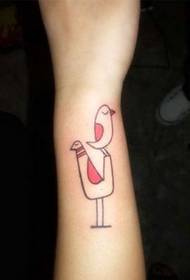 girl wrist simple bird tattoo