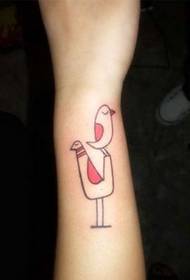 tatuaggio da uccello semplice da polso ragazza