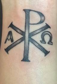 håndled sort og hvidt religiøst symbol tatoveringsmønster