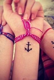 Girl Arm Anchor Simple Cute Sister Tattoo