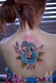 girls back trend klassieke skaapkop tattoo patroon