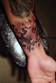 fekete szürke stílusú csukló tetoválás minta