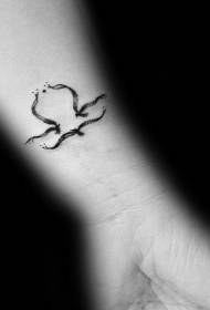 pulso linha minimalista preto misterioso símbolo tatuagem padrão