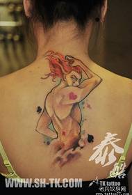 modello di tatuaggio maschile classico fumetto posteriore ragazza