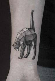 padrão de tatuagem geométrica de gato preto como pulso