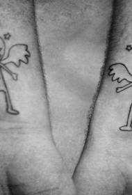 pols eenvoudige astronaut jongen en meisje tattoo