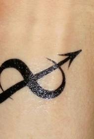 wrist black infinity symbol shaped shooter tattoo pattern