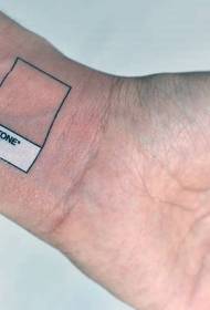 Zápěstí černé a bílé foto rámeček dopis tetování vzor