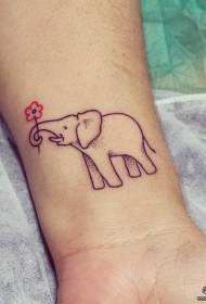 patrón de tatuaxe de flor de elefante pequeno manchado pequeno