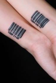 personaliteti i çiftit të tipit tatuazh bar code