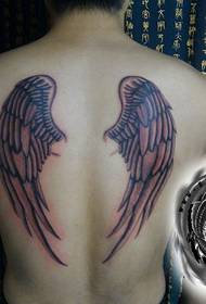 Shanghai Shijia tattoo tattoo show works: back wing tattoo