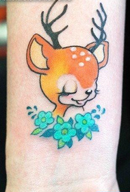 cute and cute little deer tattoo picture