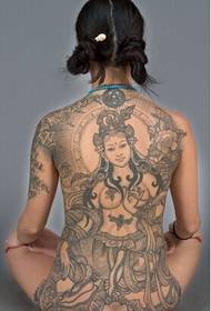 tjejer tillbaka alternativ religiös kvinnlig Buddha tatuering bild
