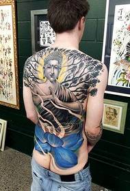 The picture of the classic back full of tattoos of the boys