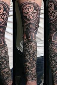 Pola desain lengan baju tato yang menakjubkan