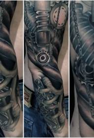 brazo patrón de tatuaxe mecánica moi realista