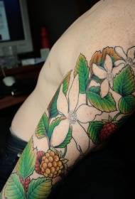 braço realista cor flor manga tatuagem padrão