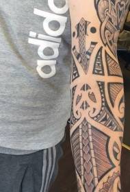 Arm Black and White Tribal Tattoo Patroon