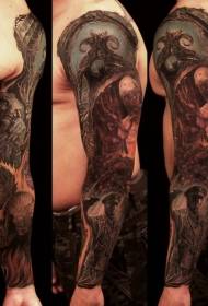 dažādu monstru tetovējumu dizainu lielā rokas krāsa
