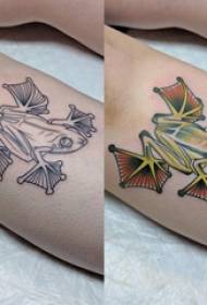 Baile жануарларына арналған татуировкасы қыз бұзау түрлі түсті бақа татуировкасы Сурет