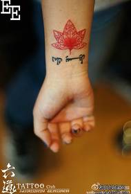 girls wrist trend small lotus tattoo pattern