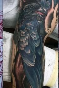 рука мультфільм стиль кольору великий ворон татуювання візерунок