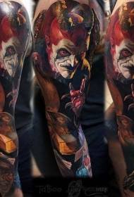 Arm Farbe Monster mit Buch Tattoo Muster
