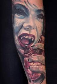 lengan bunga realistik Perempuan zombie berdarah tatu jantung