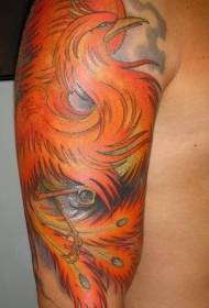 Flower Arm Magical Firebird Tattoo Pattern