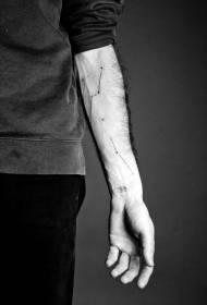 手臂簡單的黑色星座符號紋身圖案