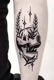 9 svartgrå punkt tatuering mönster på armen