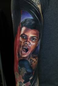 Blummenaarm Faarf Muhammad Ali Portrait Tattoo Bild