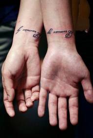 stijlvolle paar lettertattoo op pols 96892 - pols persoonlijkheid realistische oogtattoo