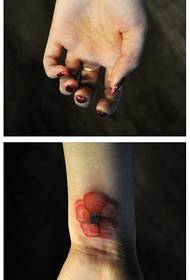 девојчешки зглоб мали и исклучителни мали цветни тетоважа шема