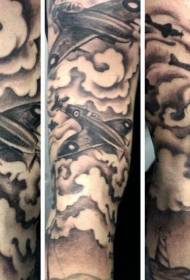 arm brown World War II theme color military aircraft tattoo