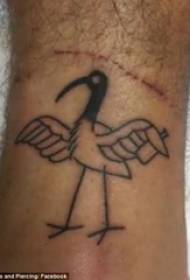 tatuaxe de grúa bebé macho tatuaxe en foto tatuaxe de grúa negra