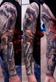 Flor braço cor fantoche tatuagem padrão