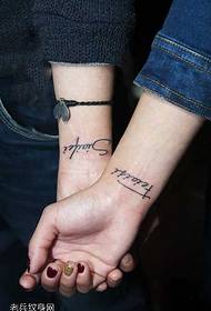 wrist girlfriends fashion English tattoo pattern