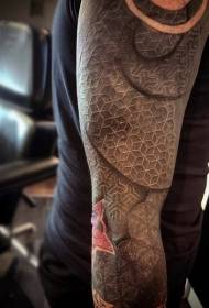 Brazo de flores marabilloso deseño de tatuaxe decorativa moi realista