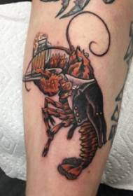 Phi Phi garneļu tetovējums vīriešu garnelēm uz krāsainu garneļu tetovējuma attēla