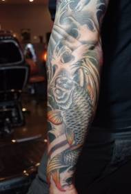 Paj caj npab Japanese style Squid tshuaj tsuag tattoo qauv