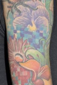 arm color plant bee tattoo pattern